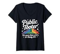 Mujer Tooter Público Es Más Que Un Pedo Baño Broma Extraño Juego de Palabras Camiseta Cuello V