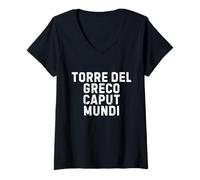 Mujer Torre del Greco Caput Mundi Simpatica Uomo Donna Bambino Camiseta Cuello V