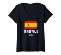 Mujer Torrevieja España | ES Bandera Ciudad Bandera Española Ropa - Camiseta Cuello V