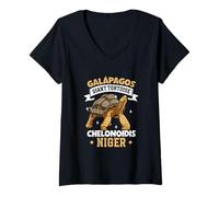 Mujer Tortuga Gigante de Galápagos Camiseta Cuello V