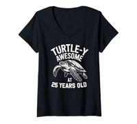 Mujer Tortuga Impresionante en el océano de 25 años Camiseta Cuello V