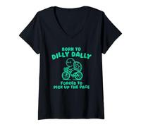 Mujer Tortuga Nacida de Dilly Dally obligada a acelerar el Ritmo Camiseta Cuello V