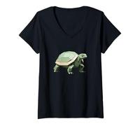 Mujer Tortuga Origami - Diseño animal geométrico Camiseta Cuello V