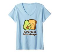 Mujer Tostada de aguacate, Lindo, Matrimonio perfecto, Enamorado Camiseta Cuello V