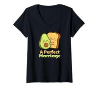 Mujer Tostada de aguacate, Lindo, Matrimonio perfecto, Enamorado Camiseta Cuello V