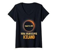 Mujer Total Solar Eclipse Iceland August 12 2026 Eclipse Chaser Camiseta Cuello V