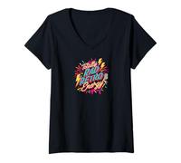 Mujer Totally Rad Retro Energy 80s 90s Vibes Camiseta Cuello V