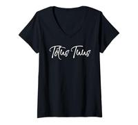 Mujer Totus Tuus All Yours Latin Prayer to Mary Mother of Jesus Camiseta Cuello V