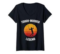 Mujer Tough-Mudder Legend | Curso de resistencia vintage Camiseta Cuello V