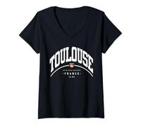 Mujer Toulouse Francia Viaje Familiar Francia Toulouse Souvenir Camiseta Cuello V