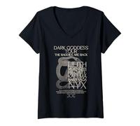 Mujer Tour de la diosa oscura Nyx Lilith Hécate Morrigan Snake Camiseta Cuello V