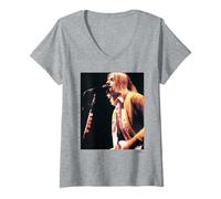 Mujer Tour de Nirvana Kurt Cobain en útero por Phil Nicholls Camiseta Cuello V