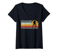 Mujer Tour du mont Blanc chamonix zona de esquí y escalada Camiseta Cuello V