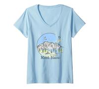 Mujer Tour Du Mont Blanc Montblanc TMB Senderismo Trekking Regalo Francia Camiseta Cuello V