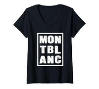 Mujer Tour du Mont Blanc TMB France Chamonix Senderismo Regalos Camiseta Cuello V