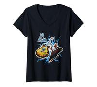 Mujer Tour exclusivo de guitarra oficial de Def Leppard Amazon 2025 Camiseta Cuello V