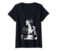 Mujer Tour Promocional de Sopa de Cabeza de Cabras de Mick Jagger de los Rolling Stones Camiseta Cuello V