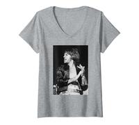 Mujer Tour Promocional de Sopa de Cabeza de Cabras de Mick Jagger de los Rolling Stones Camiseta Cuello V