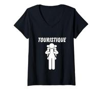 Mujer Touristique Viajero del Mundo francés Turista Equipo de Turismo de Francia Camiseta Cuello V