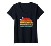 Mujer Tower Bridge Reino Unido Inglaterra Mi ciudad Cultura británica Gran Bretaña Camiseta Cuello V