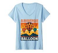 Mujer Town Albuquerque - Camisa de globo para fiesta de verano, puesta de sol, aire caliente Camiseta Cuello V