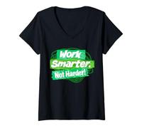 Mujer ¡Trabaja de Forma más Inteligente, no más Camiseta Cuello V