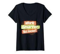 Mujer ¡Trabaja de Forma más Inteligente, no más Camiseta Cuello V