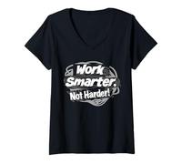Mujer ¡Trabaja de Forma más Inteligente, no más Camiseta Cuello V