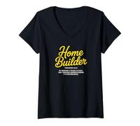 Mujer Trabajador de la construcción | Proverbios 24 3 Constructor de viviendas Christian Camiseta Cuello V