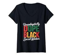 Mujer Trabajador Social Camiseta Cuello V
