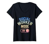 Mujer Trabajador Social Camiseta Cuello V