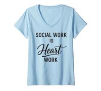 Mujer Trabajador Social Heart Work/Defensor de Apreciación del Trabajo Social Camiseta Cuello V
