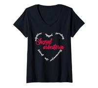 Mujer Trabajador Social Regalo de Trabajo Social Camiseta Cuello V