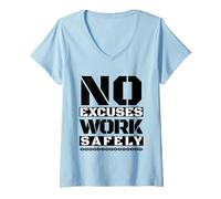 Mujer Trabaje de Forma Segura | La Seguridad es lo Primero | Regalo del Día N Camiseta Cuello V