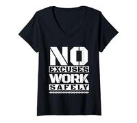 Mujer Trabaje de Forma Segura | La Seguridad es lo Primero | Regalo del Día N Camiseta Cuello V