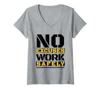 Mujer Trabaje de Forma Segura | La Seguridad es lo Primero | Regalo del Día N Camiseta Cuello V