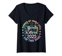 Mujer Trabajé Toda mi Vida por Esta Camisa Oficialmente Retirado 202 Camiseta Cuello V