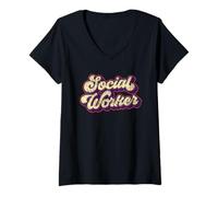 Mujer Trabajo de graduación de Trabajador Social Camiseta Cuello V