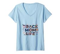 Mujer Track Mom Life Track and Field Sports Mom Runner Mom Track Camiseta Cuello V