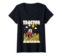 Mujer Tractor Squad Agricultor Agricultor pequeños Agricultores aprendiendo a Cultivar Camiseta Cuello V