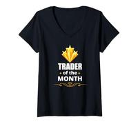 Mujer Trader of The Month Stock Market Investment Humor Camiseta Cuello V