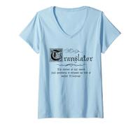 Mujer Traductor Maestro Medieval Camiseta Cuello V