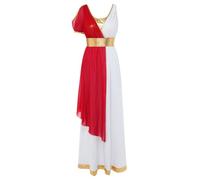 Mujer Traje Cosplay Reina Gladiadora Toga Griega Roba Larga Árabe Rojo M