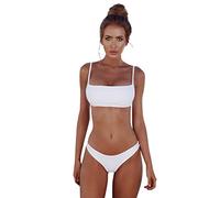 Mujer Traje De Baño Curvy Swimwear Brasileño Beachwear Dos Piezas Playa Sexy Push Up Bikini Sets Hot Tallas Grandes Elástico Trajes De Baño Surf a Juego Ajustable Traje De Piscina, Color blanco., S
