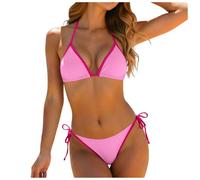 Mujer Traje De Baño De Dos Piezas Bikini Mujer Braga Alta Bañadores Deportivos Cuello En V Y Tanga Bikinis Dos Piezas Surf Vikinis Bikinis Mujers Deportivo Sólido Bañador 2 Sexy Playa y Verano