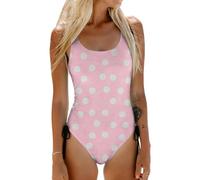 Mujer Traje De Baño De Una Pieza Estampado Lunares Sin Mangas - Bañadores Mujer Natacion Único Slim Fit, Bañadores Una Pieza Casual Moda Swimsuits for Women Deportiva Surf Rosa L