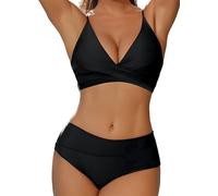Mujer Traje De Baño Push up Sujetador Mujer Bikinis Brasileños De Tanga De Cintura Baja Trajes Halter Sexy Sólido Traje de Baño Bañador de Dos Piezas Cintura Alta Conjunto Bikini