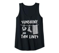 Mujer Traje de baño Sunshine and Tan Lines para Vacaciones en la Playa y Verano Camiseta sin Mangas