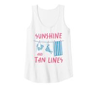 Mujer Traje de baño Sunshine and Tan Lines para Vacaciones en la Playa y Verano Camiseta sin Mangas