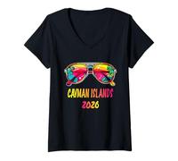 Mujer Traje de Gafas de Sol Islas Caimán 2026 Islas Caimán 2026 Camiseta Cuello V